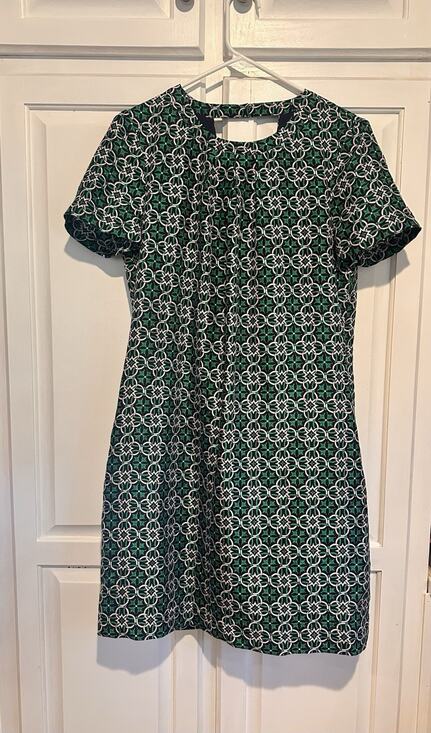 J. Crew Dresses & Skirts - J Crew Silk Shift Dress Swoop Latticework Medallion Size 6 Open Back New $178